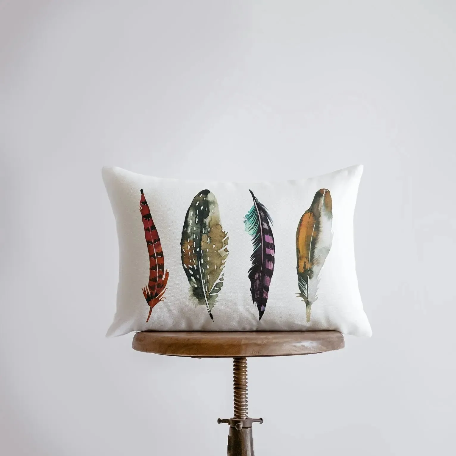 Feather Lineup | Birds | 18x12 | Farmhouse Décor | Home Décor | Bird Lover | Feather Throw Pillows| Gift for her | Accent Pillow Covers | Gift