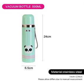 Fissman Portable Stainless Steel Vacuum Flask With Thermal Insulation Green/Silver 0.5L