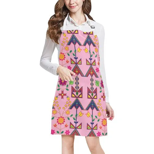 Geometric Floral Spring-Sunset Apron