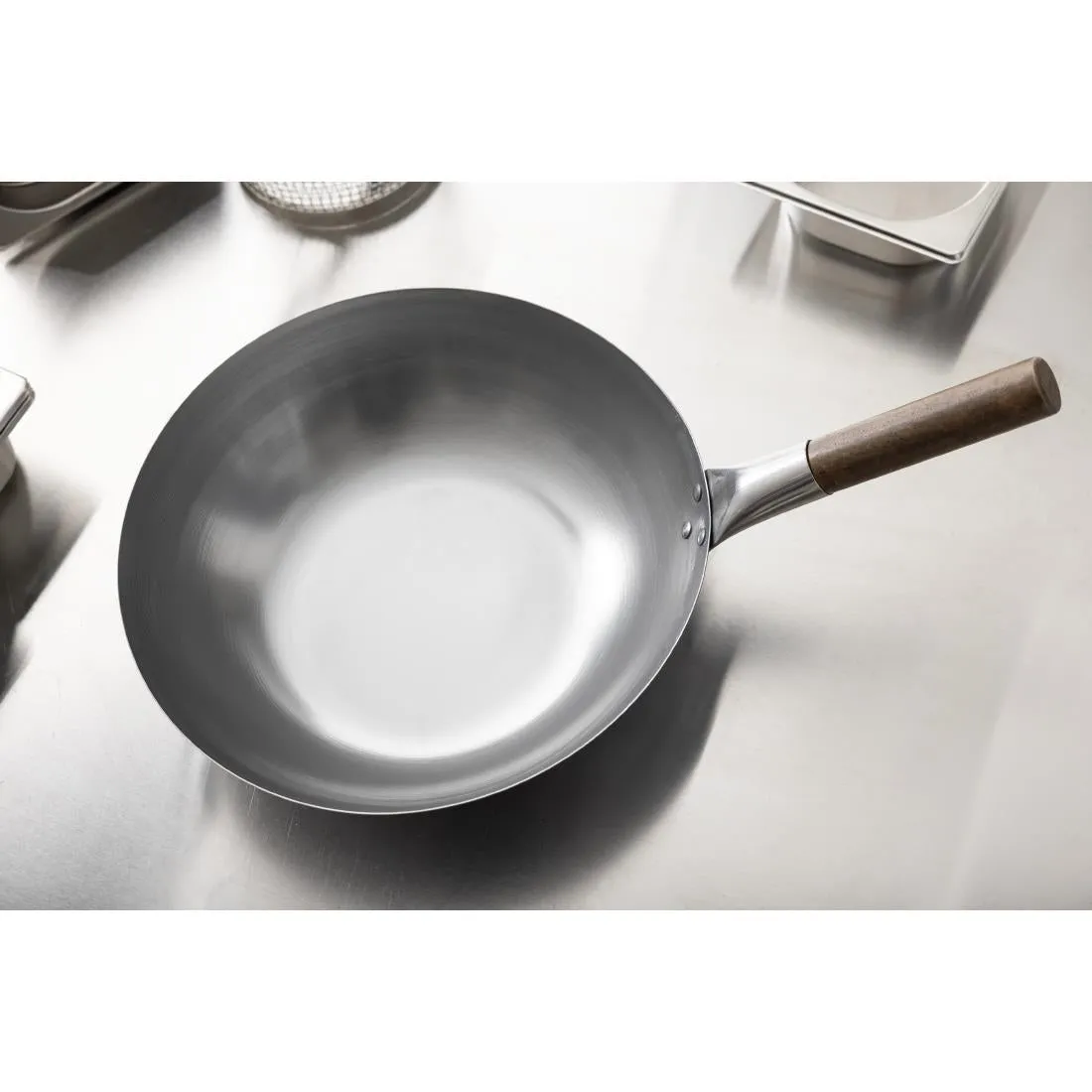 GJ494 London Wok Flat Bottom Wok 330mm