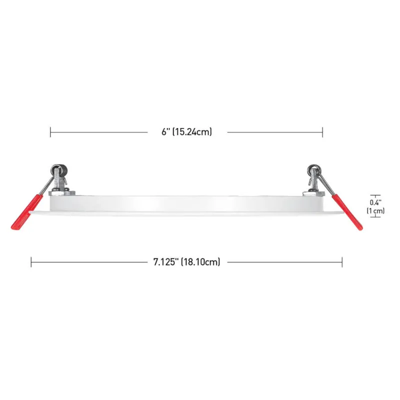 Globe Electric Ultra Slim Energy Star Frost White 6 in. W Metal LED Canless Recessed Downlight 12 W