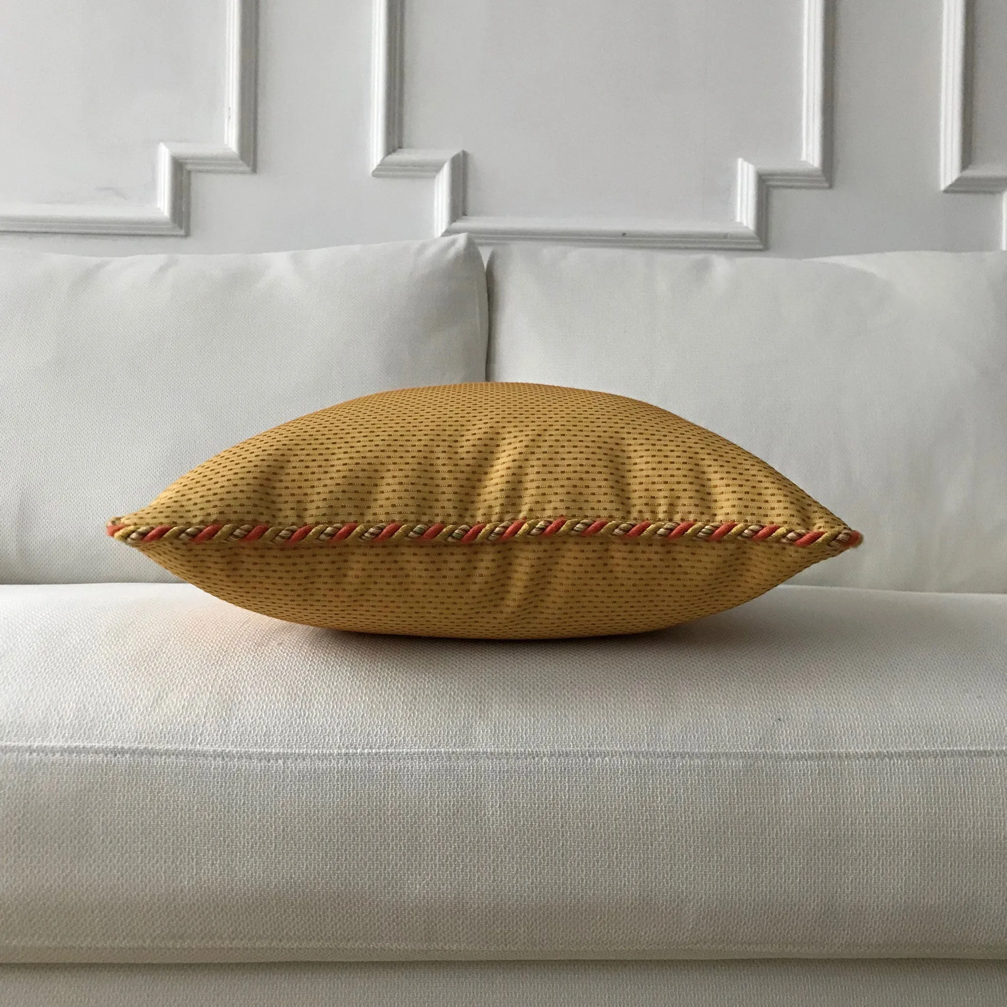 Gold Pinstriped Throw Pillow Cover 18x18