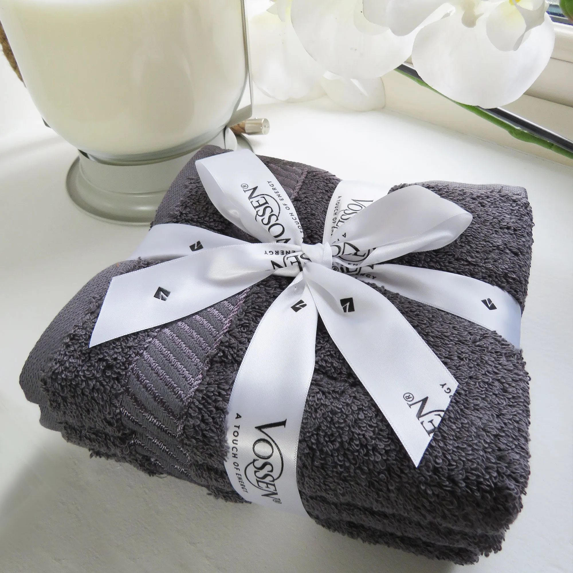 Graphite Grey Cotton Terry Guest Towel Bundle - Set of 3