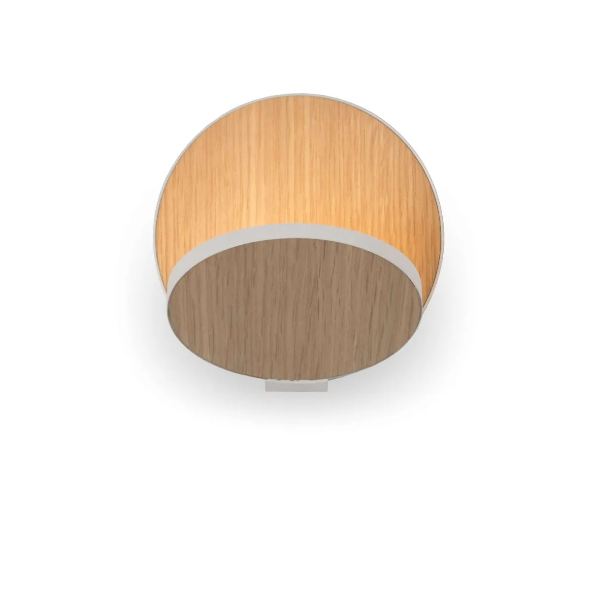 Gravy 5 in. LED Wall Light Hardwire Matte White Body White Oak Plate