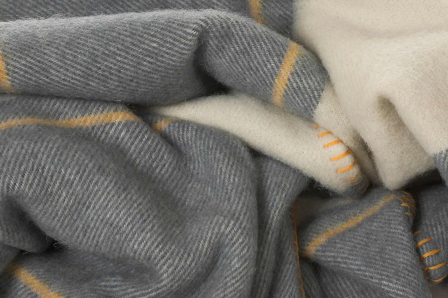 Grey Lacken Irish Wool Bed Blanket