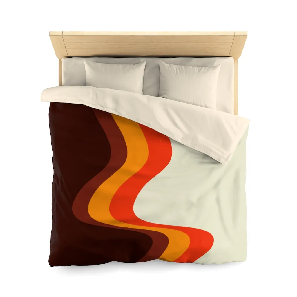 Groovy Retro Microfiber Duvet Cover, Bedding Modern Bedroom Decor