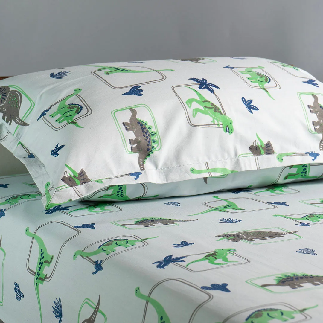 Gudgoodie Flat Crib Bedsheet 100% Cotton Percale- Dinosaur Pals