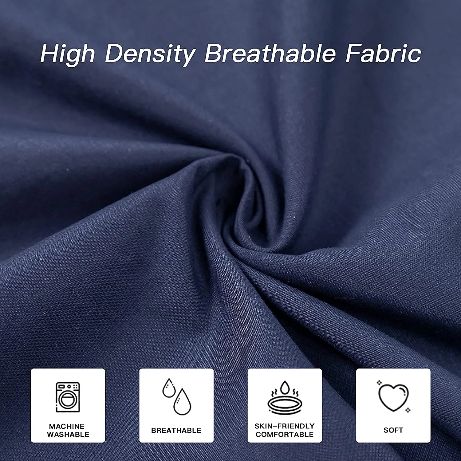 H B MSALA Ultra Soft Body Pillow - Long Side Sleeper Pillows for Use During Pregnancy - Soft Polyester Microfiber Filling (Navy Blue)