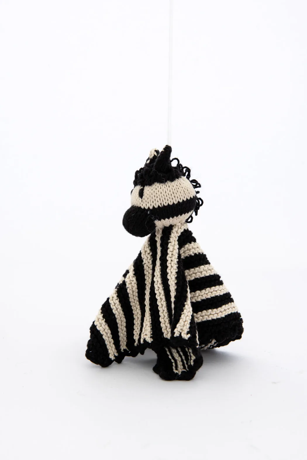 Hand Knitted Organic Cotton Zebra Comforter