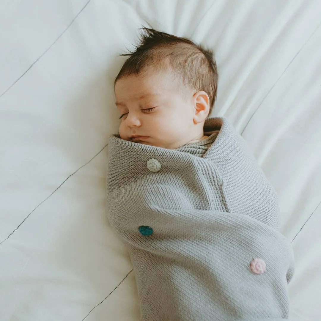 Handmade Baby Blanket - Spotty: Natural