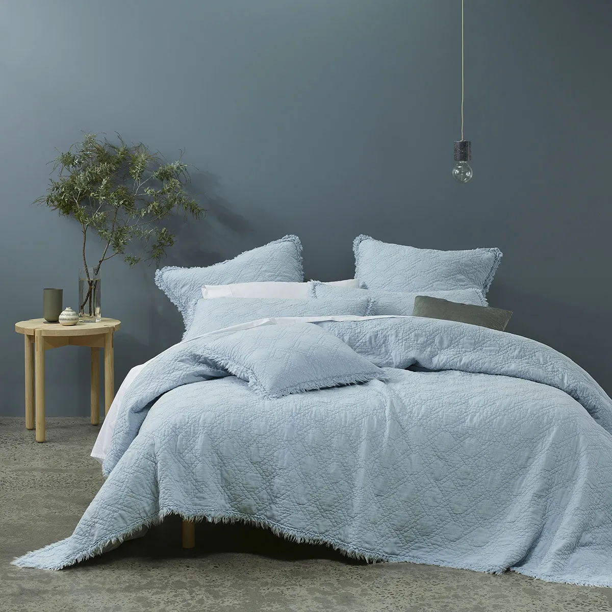 Hayes Bedspread Soft Blue by Bianca