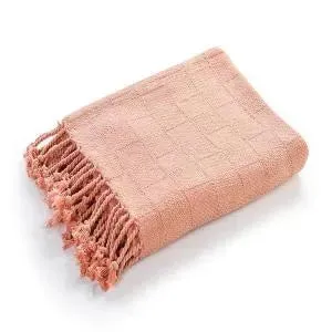 Heather 80214CPK Coral Pink Throw Blanket