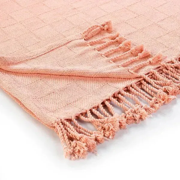 Heather 80214CPK Coral Pink Throw Blanket