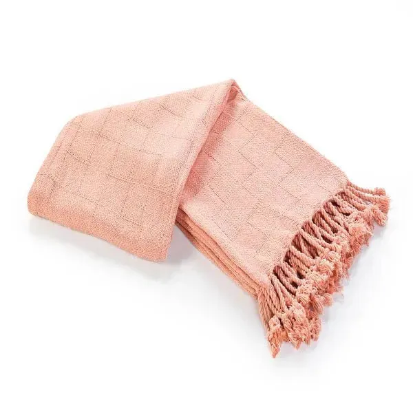 Heather 80214CPK Coral Pink Throw Blanket