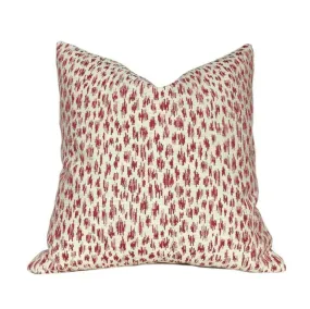 Highland Court Monogram Leopold Poppy Red Ivory Modern Animal Spots Pillow Cover