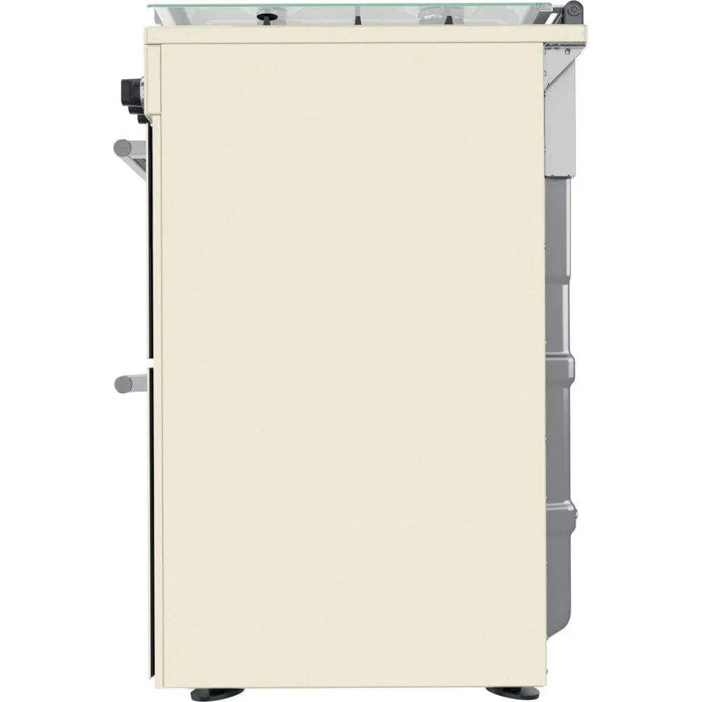 Hotpoint CD67G0C2CJ 60cm Gas Cooker in Cream Twin Cavity Oven Gas Hob Jasmin Cream