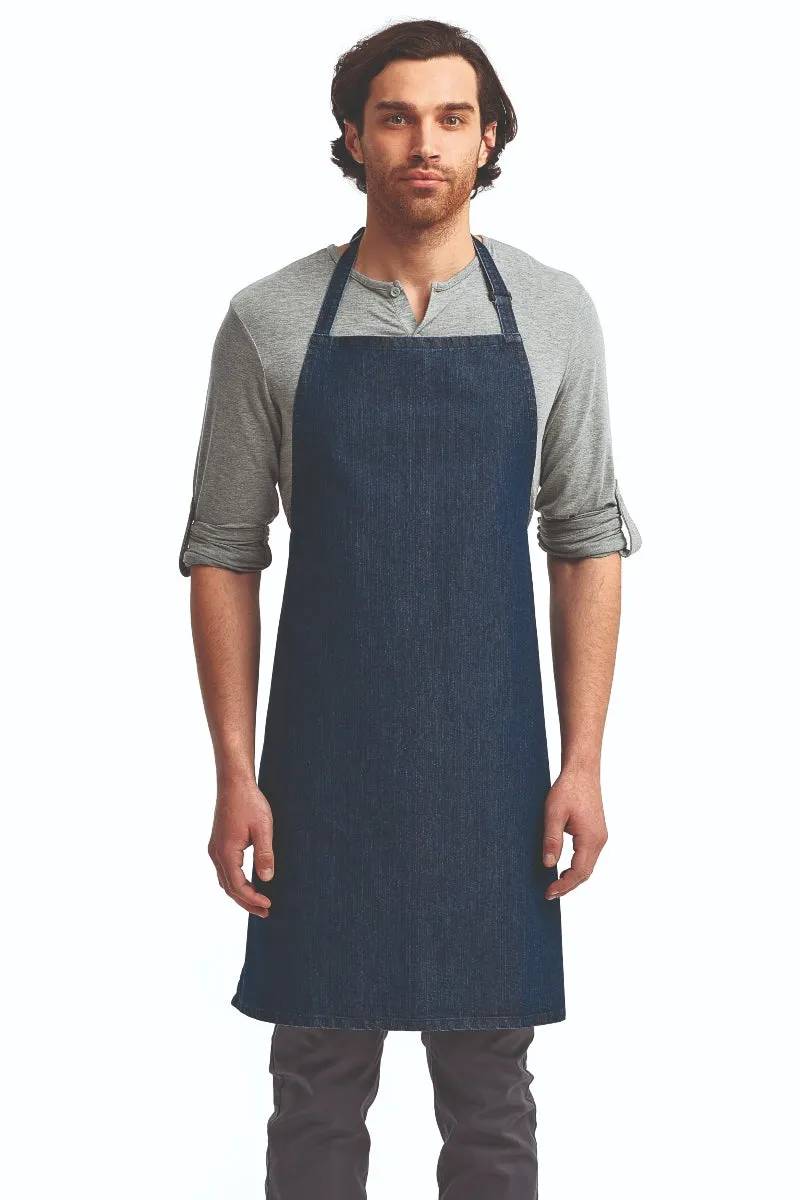 Indigo Denim Sustainable Bib Apron (No Pockets)