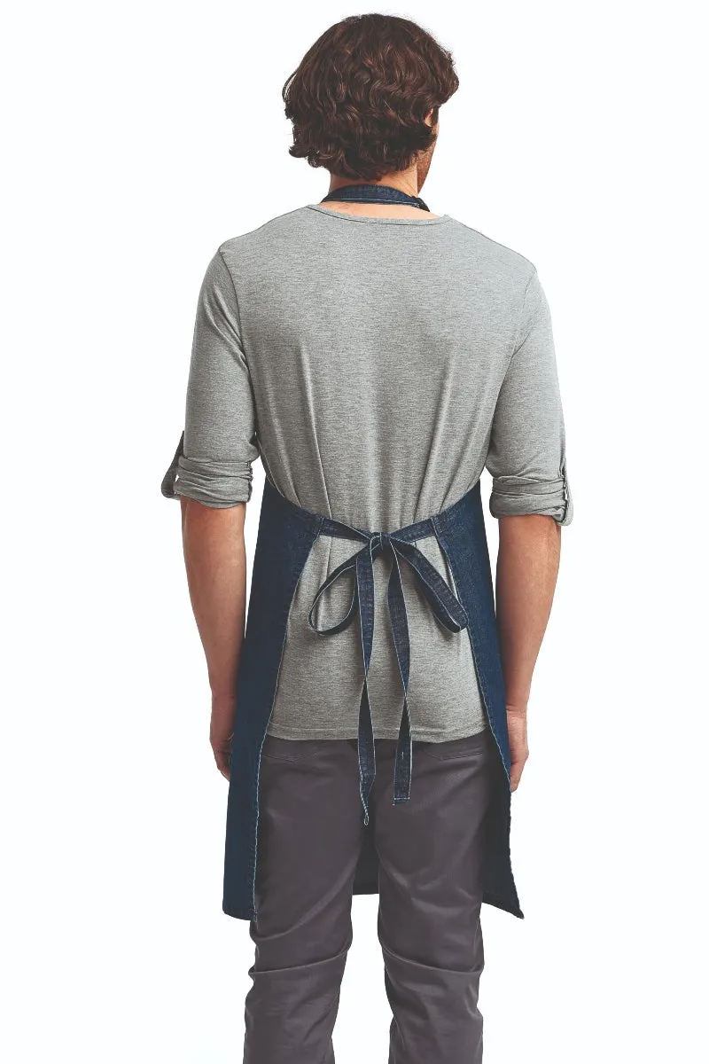 Indigo Denim Sustainable Bib Apron (No Pockets)