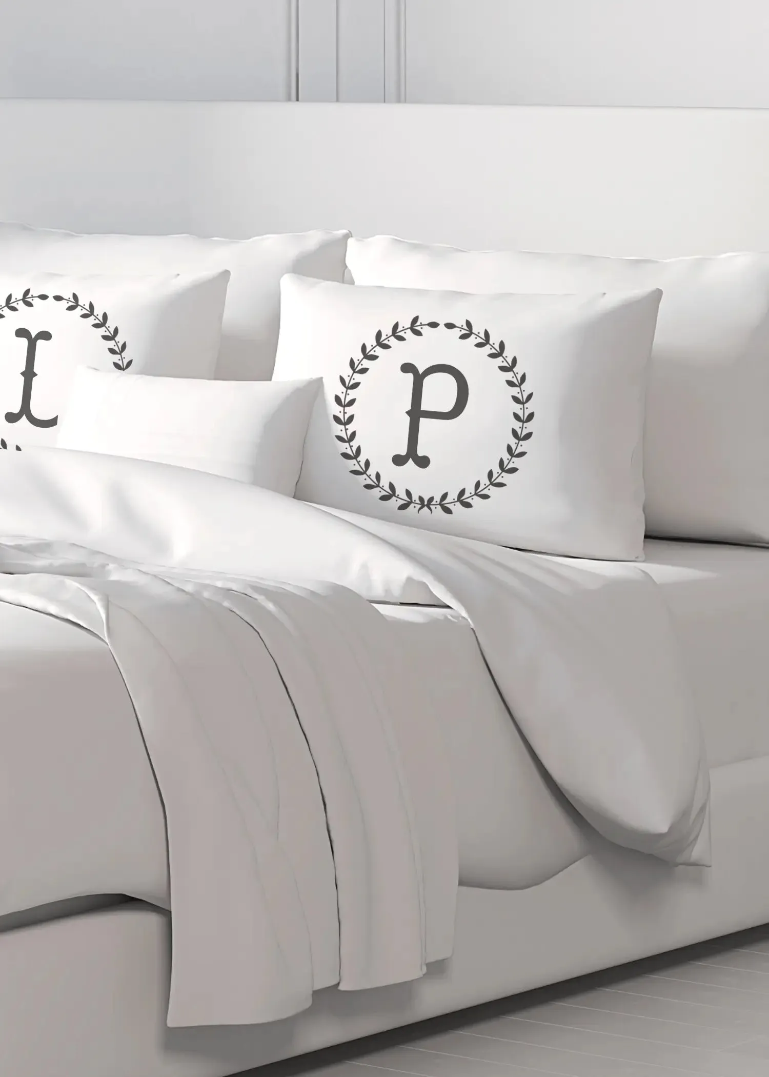 Initial "P" Luxury Bamboo Sateen Pillowcase