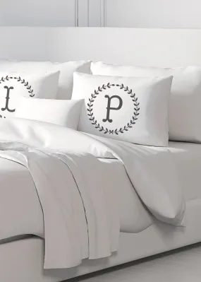 Initial "P" Luxury Bamboo Sateen Pillowcase