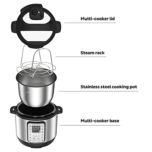 Instant Pot Duo Plus 6 Quart 9-in-1 Electric Pressure Cooker, Slow Cooker, Rice Cooker, Steamer, Sauté, Yogurt Maker, Warmer & Sterilizer, 15 One-Touch Programs,Stainless Steel/Black