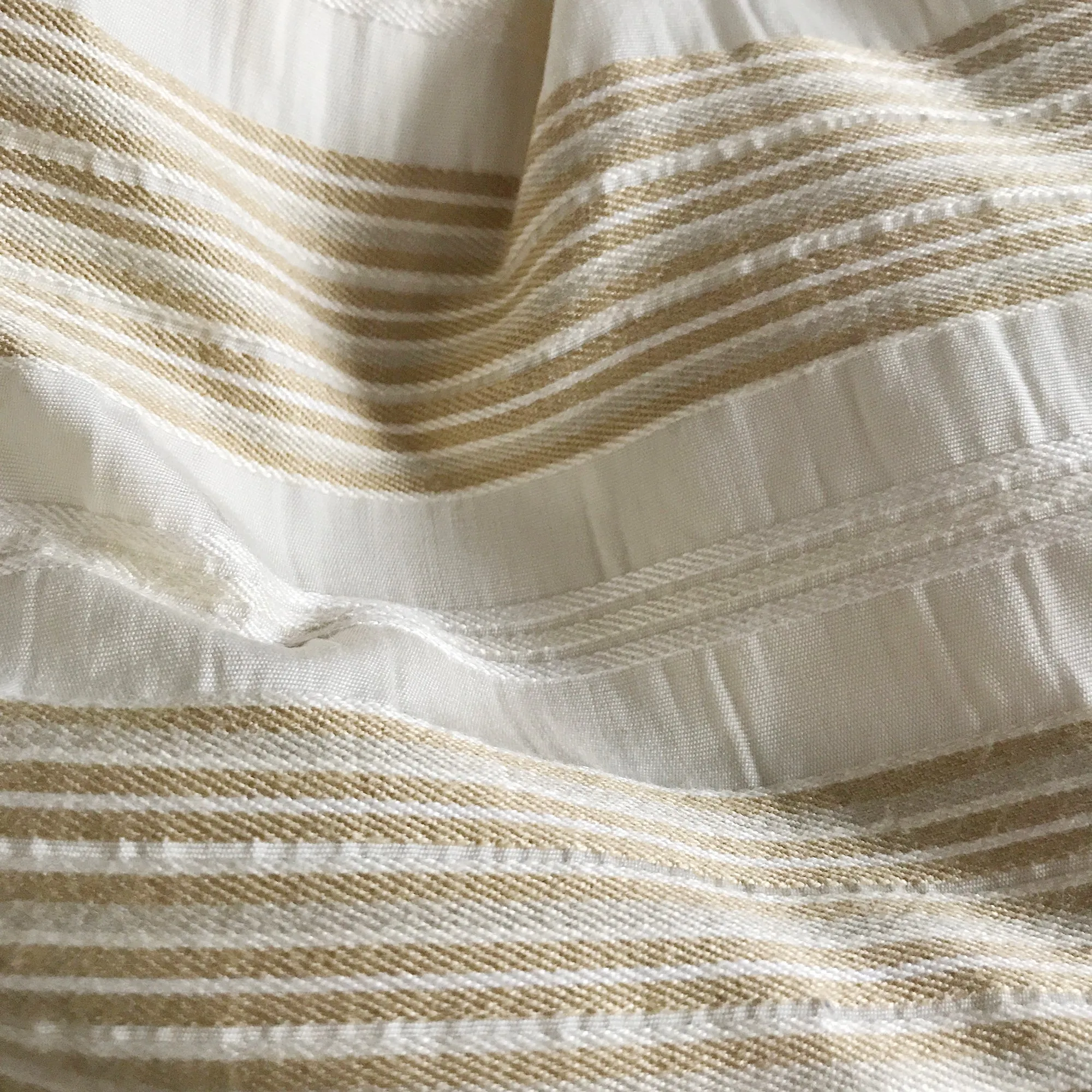 Ivory & Taupe Striped Silk Throw Pillow Cover 18x18