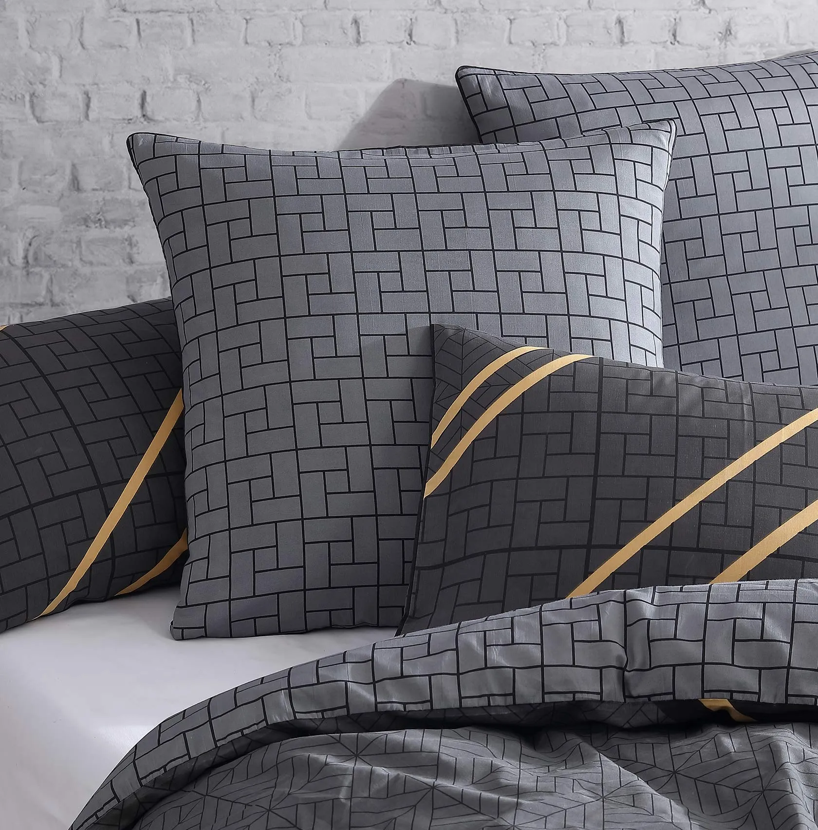 Jamala Black European Pillowcase by Logan and Mason