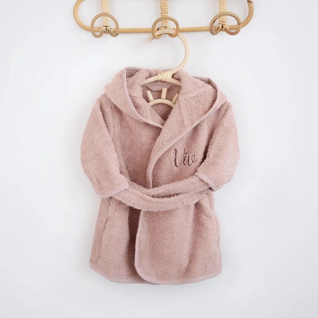 JBØRN Organic Cotton Baby Hooded Towelling Bathrobe (1-2 Years) | Personalisable