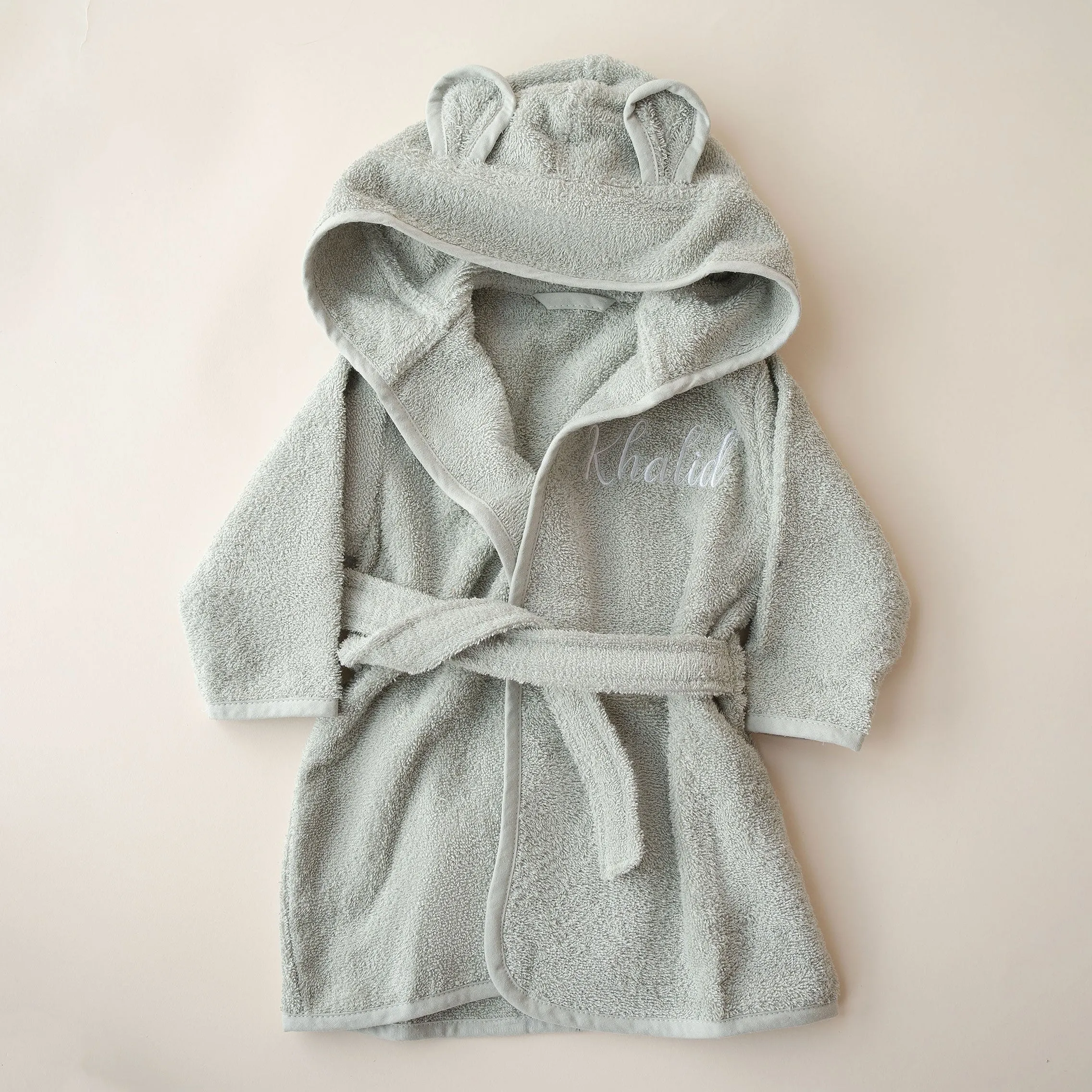 JBØRN Organic Cotton Baby Hooded Towelling Bathrobe (1-2 Years) | Personalisable