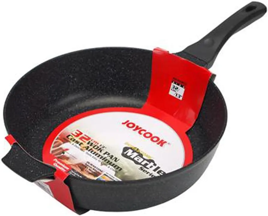 Joycook Durastone Marble Coated Cast Aluminum Nonstick Wok Pan, 13-inch