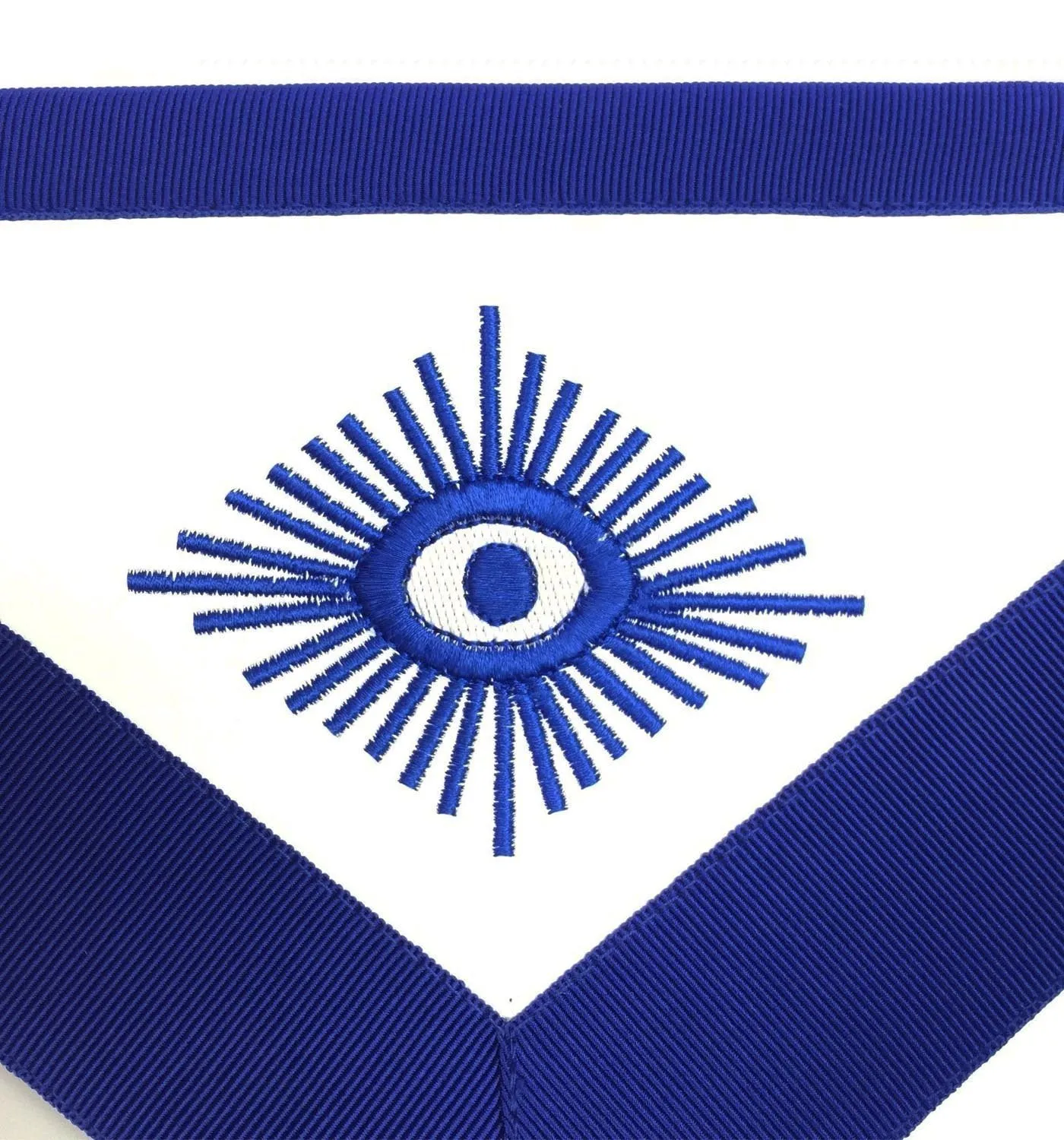 Junior Deacon Blue Lodge Officer Apron - Royal Blue Wreath Embroidery