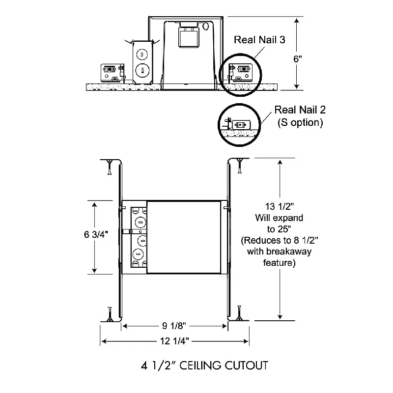 Juno IC1 4" Incandescent New Construction IC Housing with push-in electrical connectors for fast, secure installation