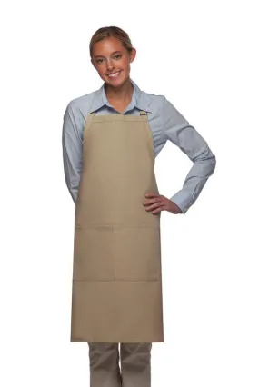 Khaki Deluxe Butcher Adjustable Apron (2 Pockets)