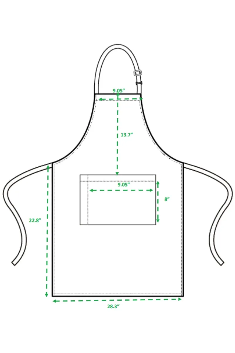 Khaki Sustainable Bib Apron (1 Pocket w/ Pencil Divide)