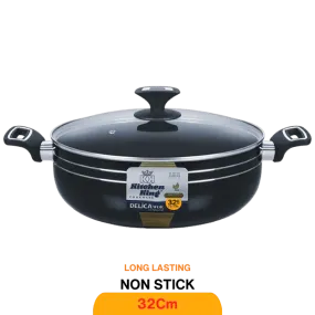 KITCHEN KING DELICA WOK (GLASS LID) 32CM