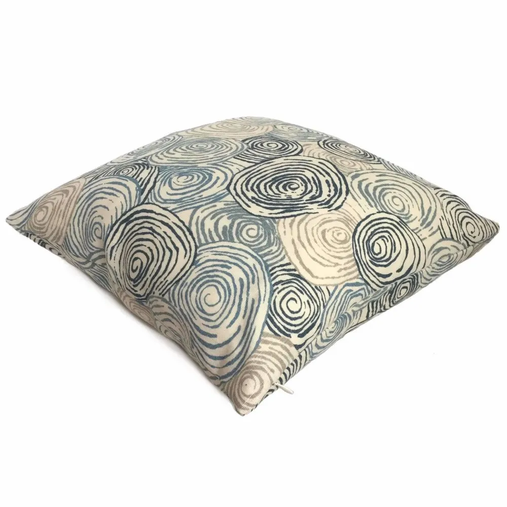 Kravet Jeffrey Alan Marks Spiro River Blue Beige Cream Pillow Cover