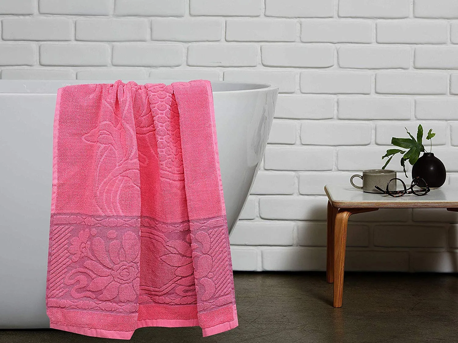 Kuber Industries 100 Percent Cotton 3 Pieces Full Size Bath Towel 30"x60" (Pink), CTKTC13797