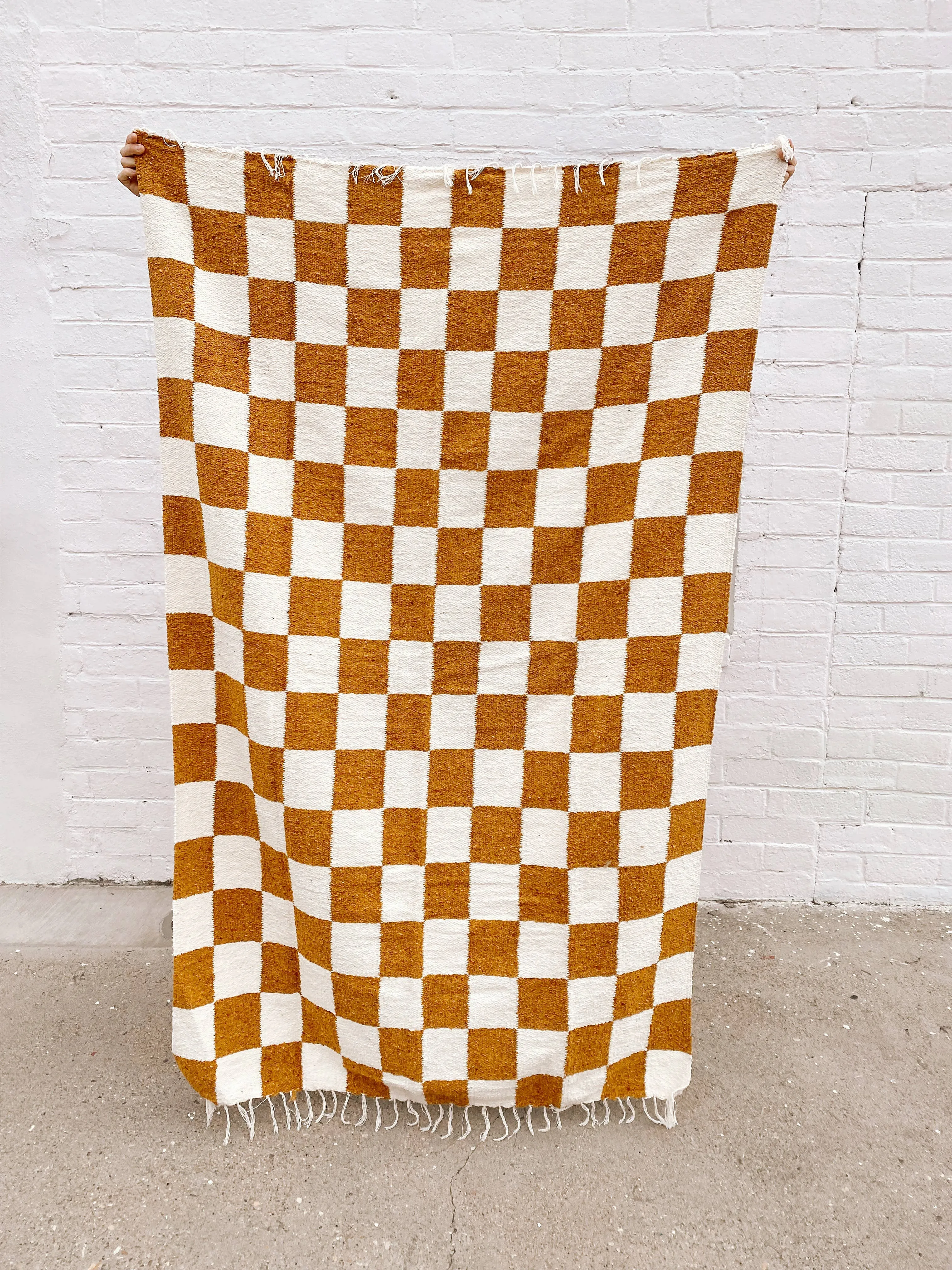 Laguna Heavyweight Checker Throw - Mustard