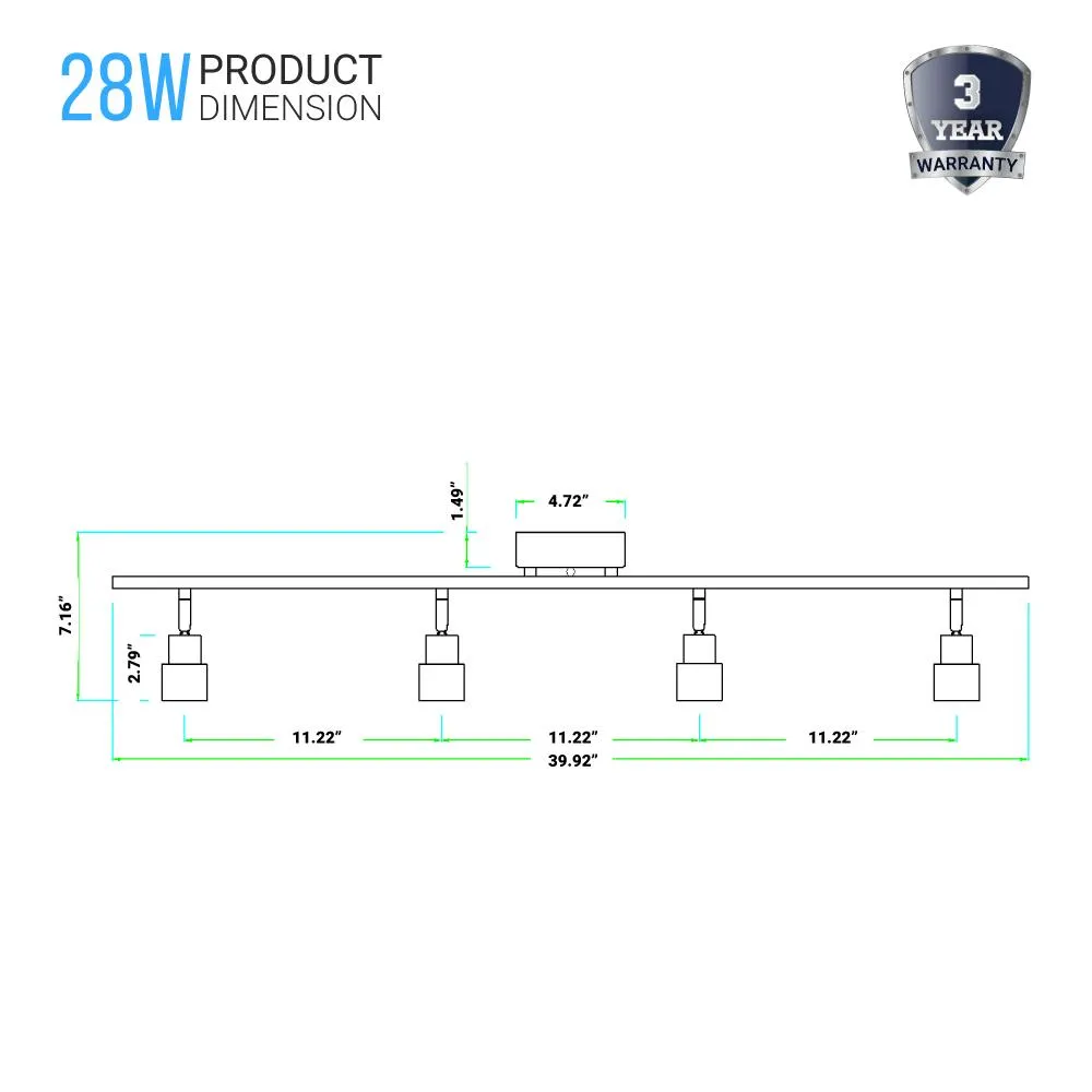 LED Track Lighting, Brushed Nickel Finish, Dimmable, 3000K, Flush Mount Spotlight Ceiling, Directional Ceiling Light for Dining Room, Bedroom, Office