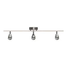 LED Track Lighting, Brushed Nickel Finish, Dimmable, 3000K, Flush Mount Spotlight Ceiling, Directional Ceiling Light for Dining Room, Bedroom, Office