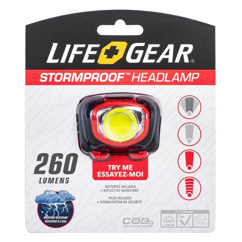 Life Gear Storm Proof 260 lm Black/Red LED Head Lamp AAA Battery