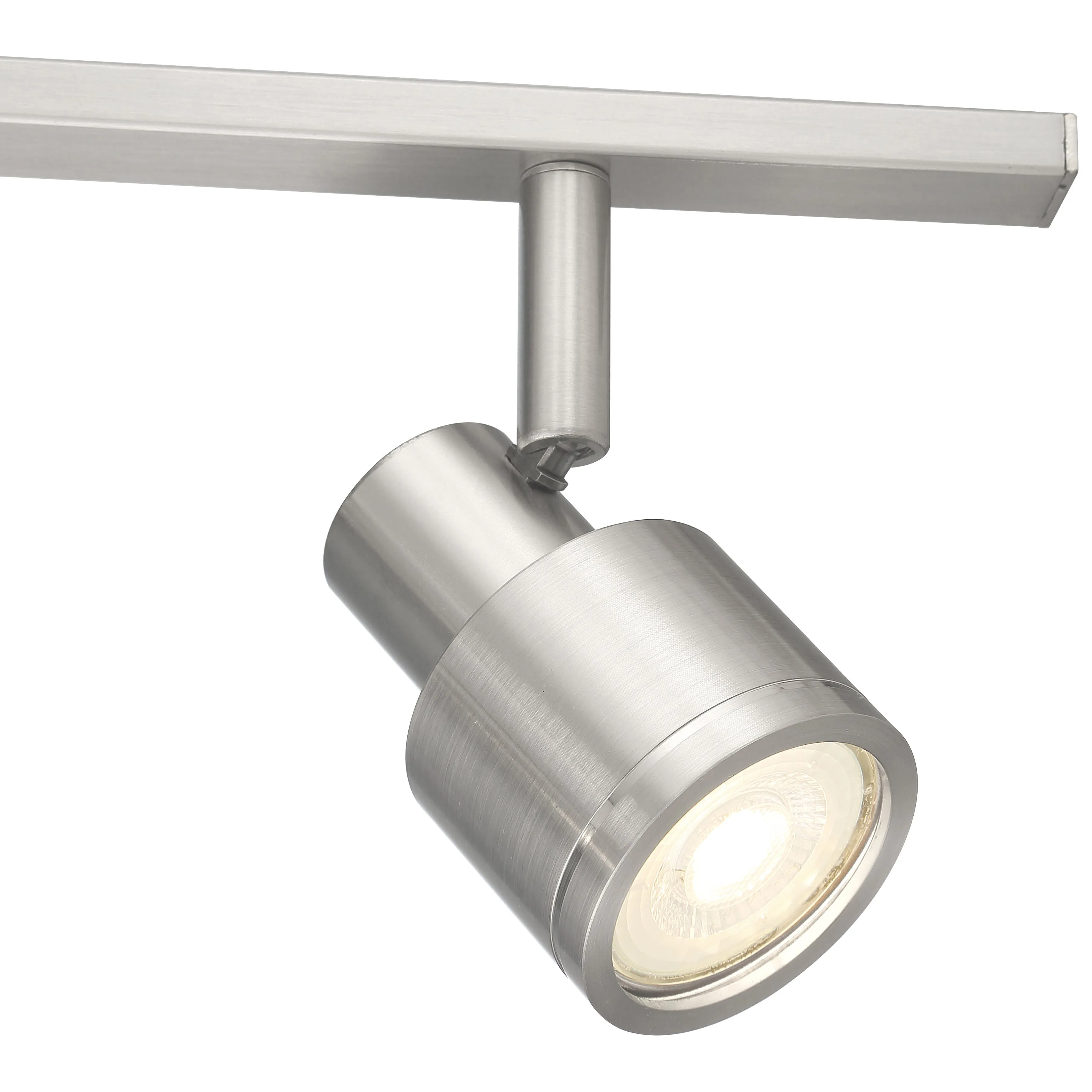 Lincoln 3 Light Adjustable LED Track Light Fixture, Brushed Steel