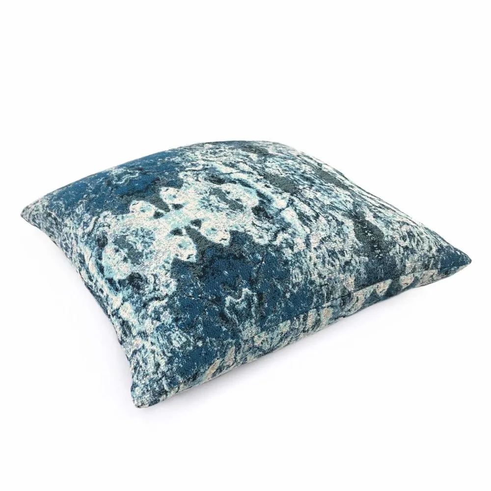 Lira Teal Green Abstract Modern Textured Pillow Cover