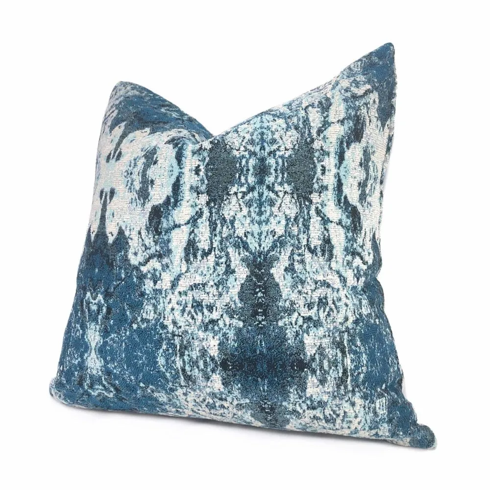 Lira Teal Green Abstract Modern Textured Pillow Cover