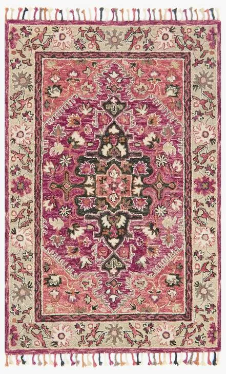 Loloi Rugs Zharah Collection - ZR-05 Raspberry/Taupe