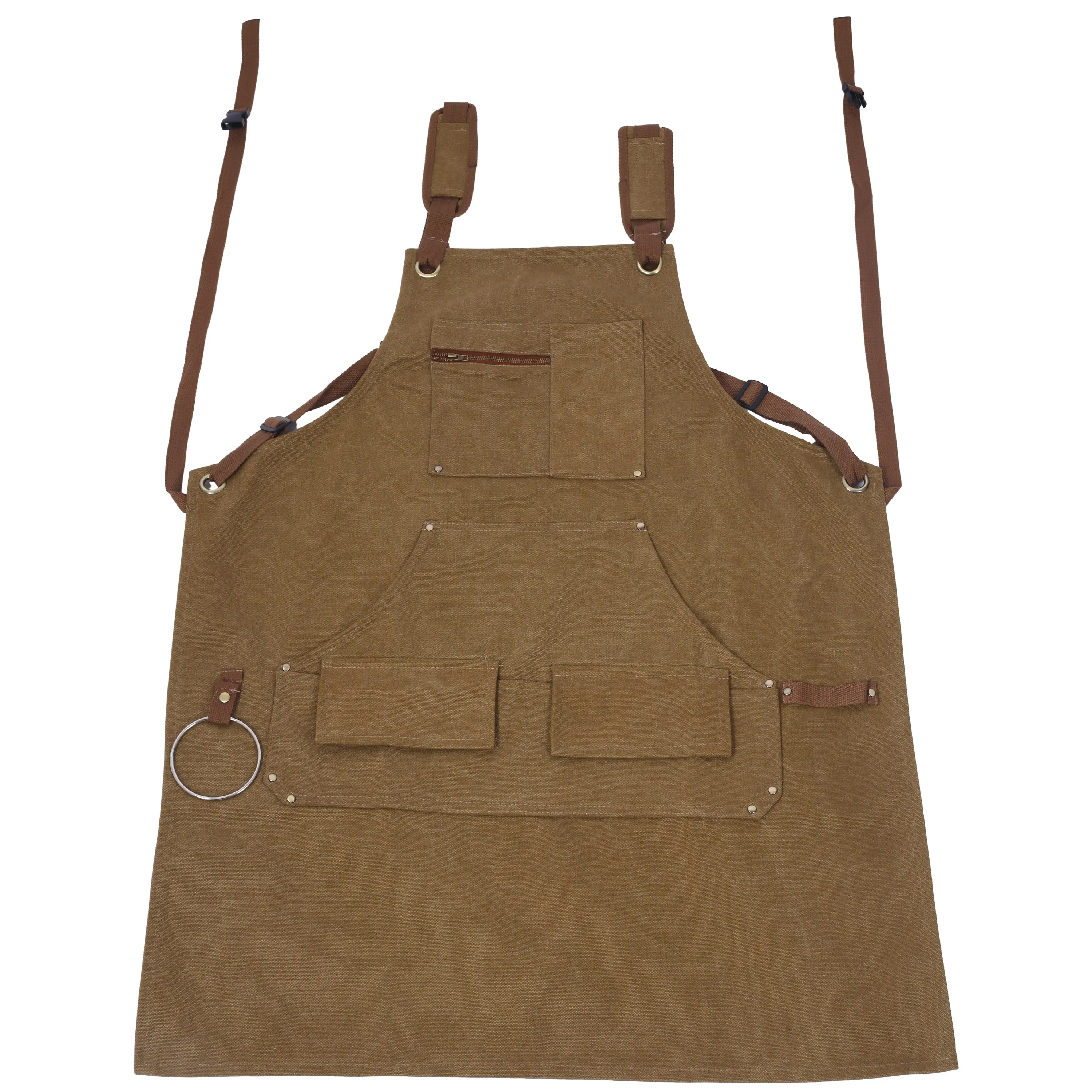 Long heavy-duty canvas tool apron, carpenter apron, carpen''ter 16 ounces, fully adjustable, no need for waxing