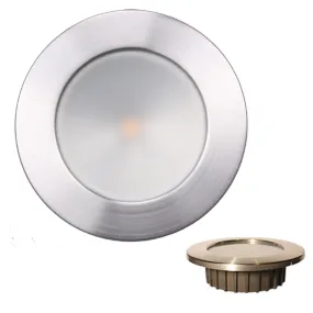 Lunasea *ZERO EMI* Recessed 3.5* LED Light - Warm White w/Brushed Stainless Steel Bezel - 12VDC