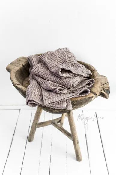 Magic Linen - Waffle Towels in Woodrose