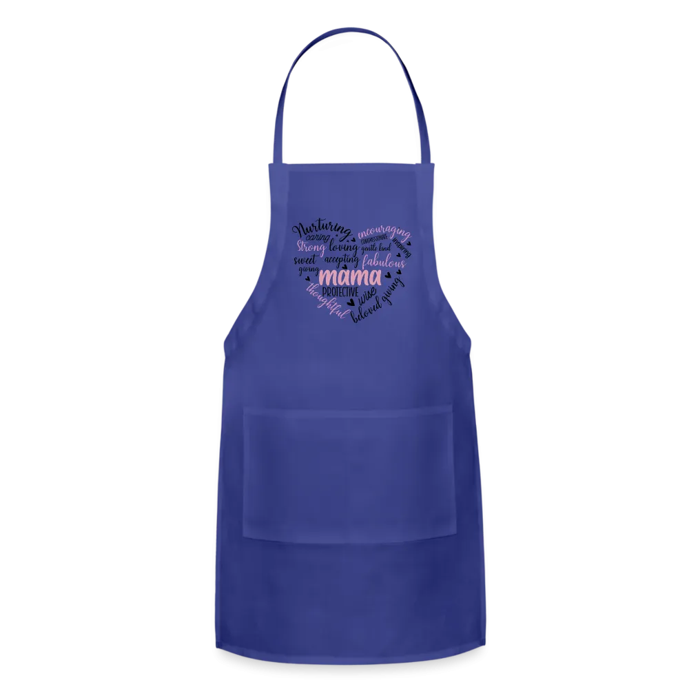 Mama Word Art Heart Adjustable Apron