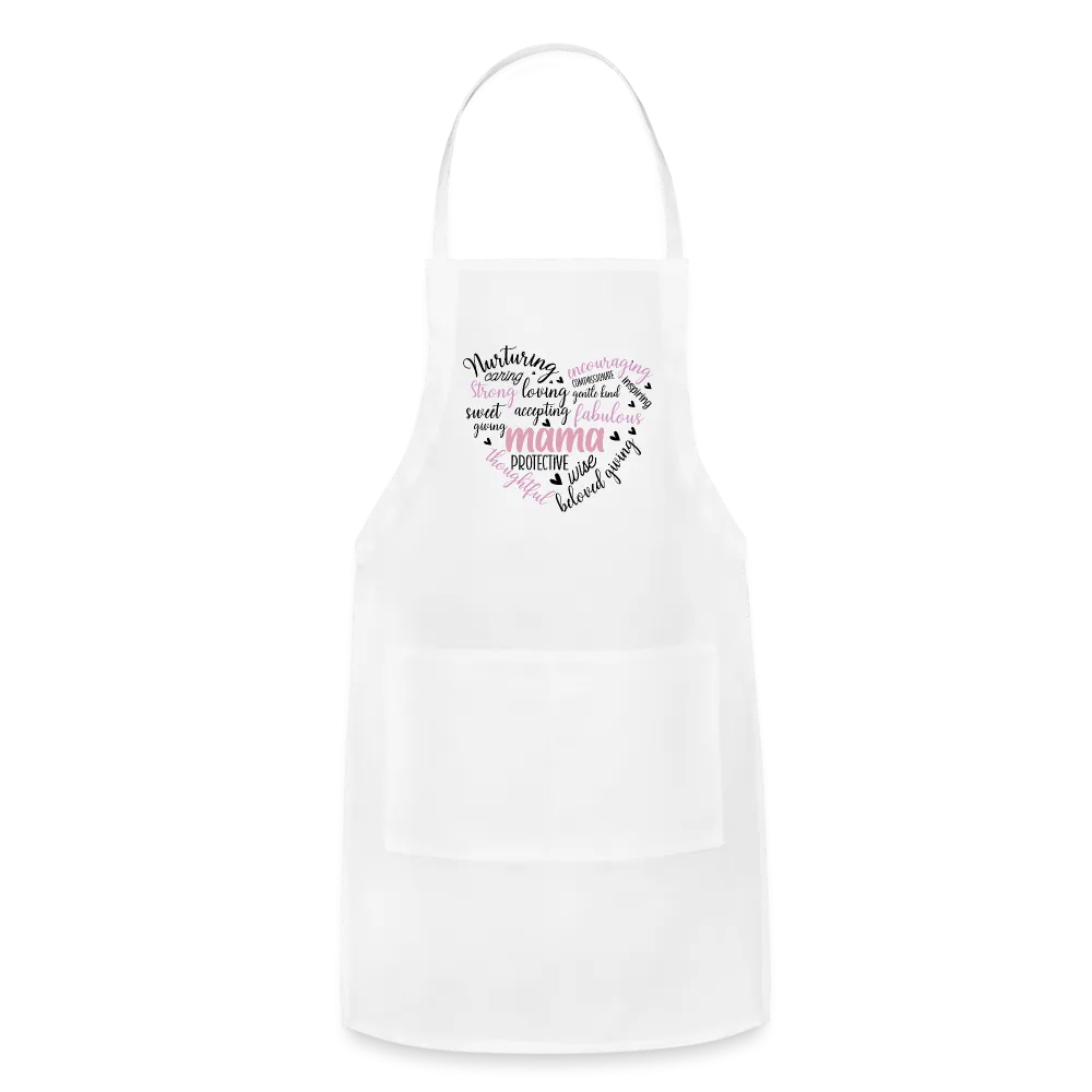 Mama Word Art Heart Adjustable Apron